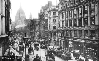 London, Ludgate Hill from Fleet Street c1886