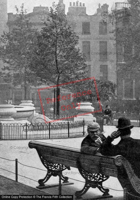 Photo of London, Men On A Bench, Leicester Square c.1895