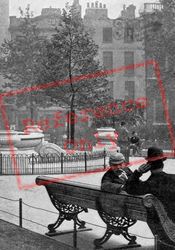 Men On A Bench, Leicester Square c.1895, London