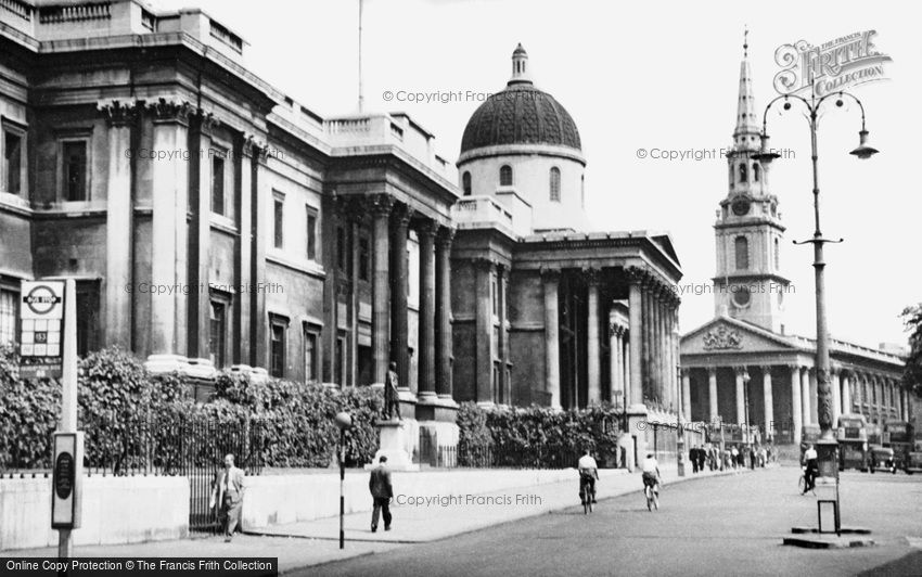 London, National Gallery and St Martin-in-the-Fields c1950
