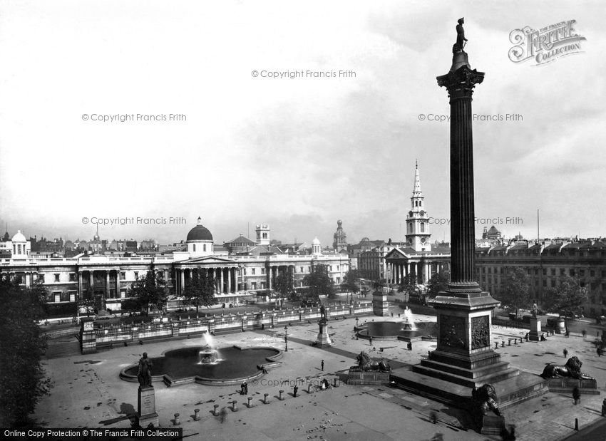 London, Nelson's Column and Trafalgar Square c1920
