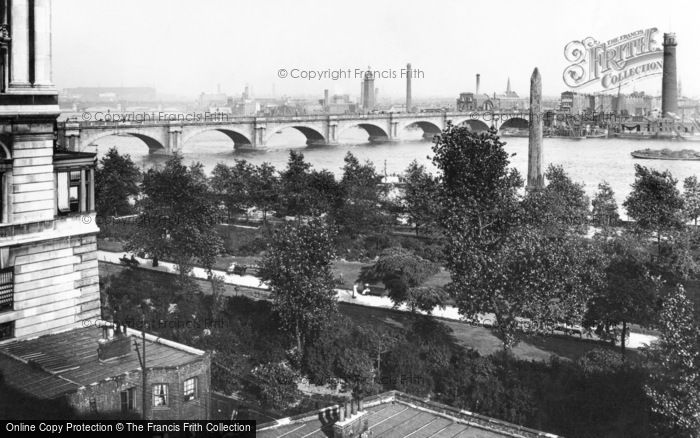 London, Old Waterloo Bridge And Shot Tower From The Adelphi 1902