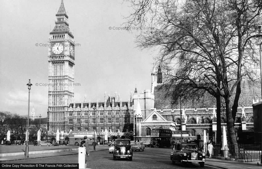 London, Parliament Square and Big Ben c1955