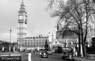 London, Parliament Square and Big Ben c1955