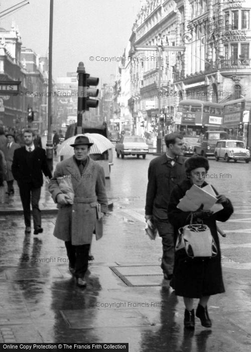 Photo of London, Pedestrians In The Rain c.1964