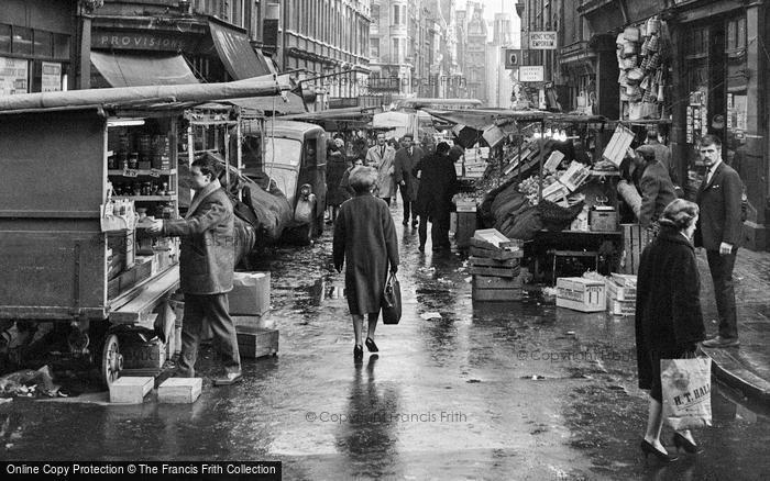 Photo of London, People At Market Off Shaftesbury Avenue 1964