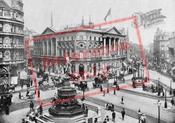 Piccadilly Circus, Shaftesbury Memorial Fountain And The London Pavilion c.1895, London