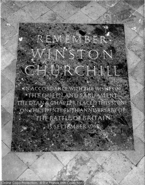 Photo of London, Plaque Of Winston Churchill, Westminster Abbey c.1965
