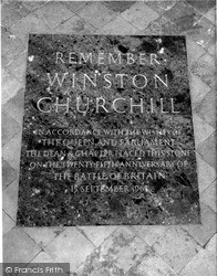 Plaque Of Winston Churchill, Westminster Abbey c.1965, London