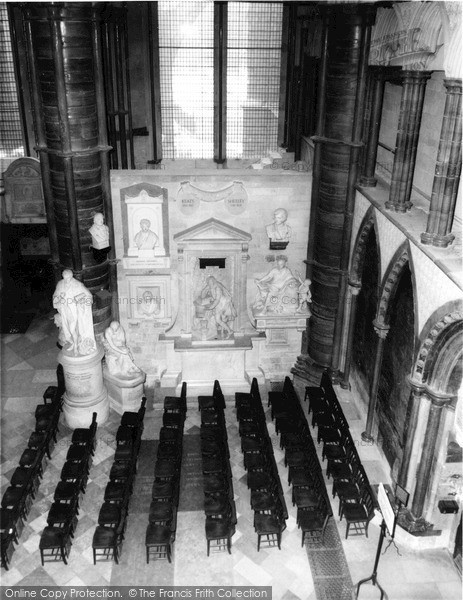 Photo of London, Poets Corner, Westminster Abbey c.1955