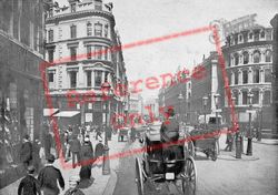 Queen Victoria Street At Queen Street c.1895, London