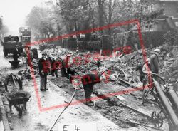 Repairing The Air Raid Damaged Tram Tracks c.1940, London