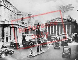 Royal Exchange And Bank Of England c.1949, London