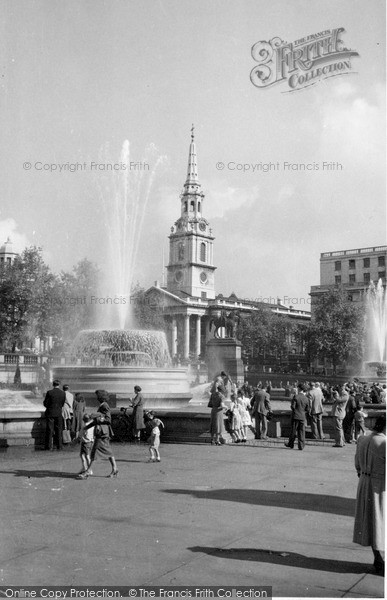 Photo of London, St Martin's And The Fountains c.1955