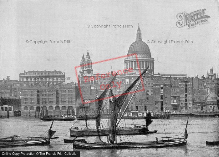 Photo of London, St Paul's Cathedral, From Bankside c.1895