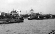 St Paul's Cathedral From The River c.1955, London