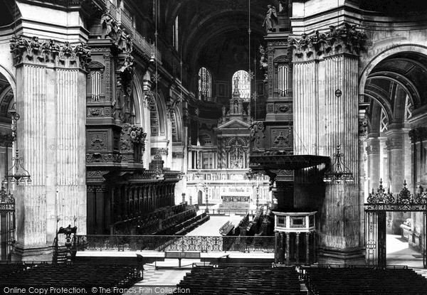 Photo of London, St Paul's Cathedral, The Choir Looking East c.1890