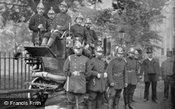The Fire Brigade, With Engine And Turncocks c.1895, London