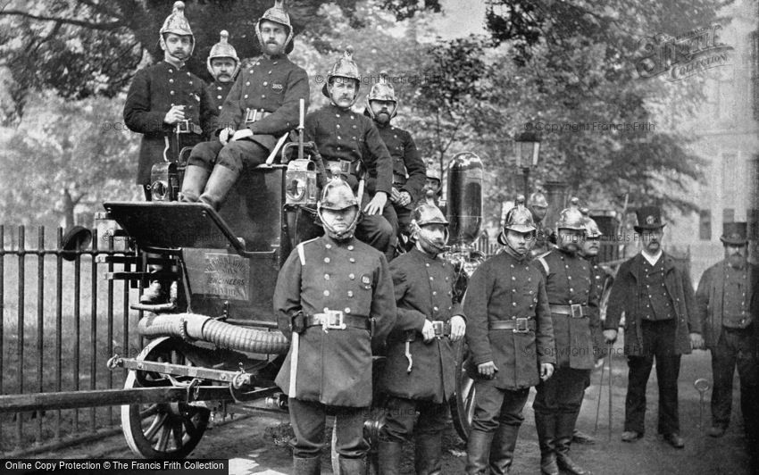 London, the Fire Brigade, with Engine and Turncocks c1895