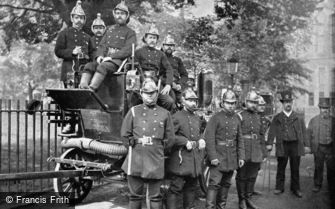 London, the Fire Brigade, with Engine and Turncocks c1895