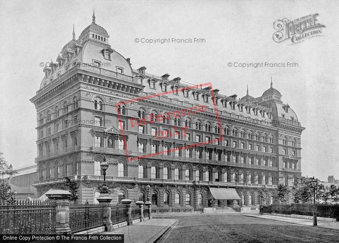 Photo of London, The Grosvenor Hotel And Victoria Station (On Left) c.1895