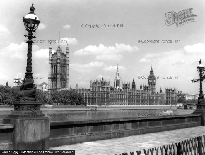Photo of London, The Houses Of Parliament c.1955