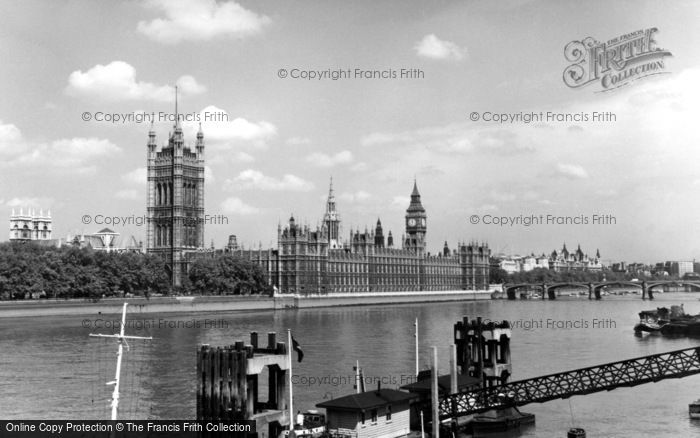 Photo of London, The Houses Of Parliament c.1955