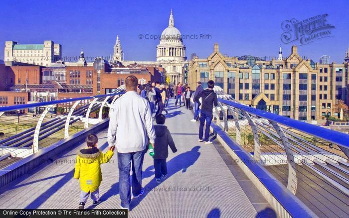Photo of London, The Millennium Bridge And St Pauls Cathedral  2015