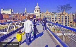The Millennium Bridge And St Pauls Cathedral  2015, London