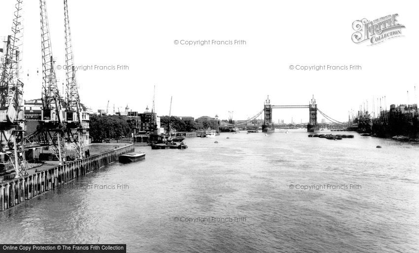 London, the Pool and Tower Bridge c1965