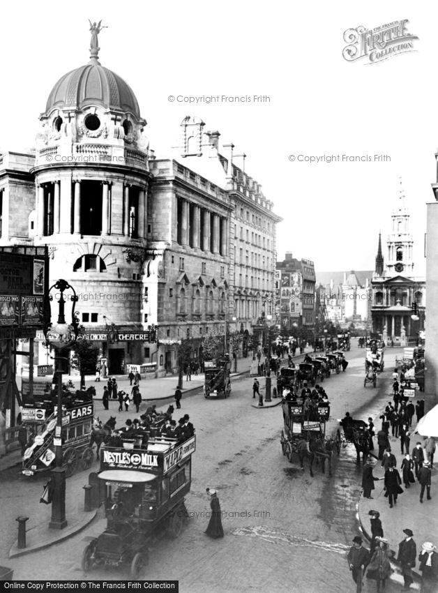 London, the Strand showing Gaiety Corner 1908