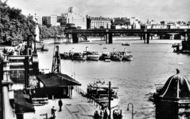 The Thames From Westminster Bridge Steps c.1949, London