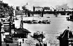 The Thames From Westminster Bridge Steps c.1949, London