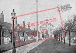 The Trinity Almshouses, Mile End Road c.1895, London