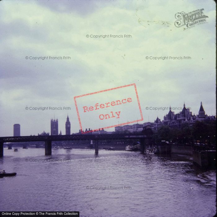 Photo of London, Tower, Big Ben And Westminater Abbey From The Thames 1965