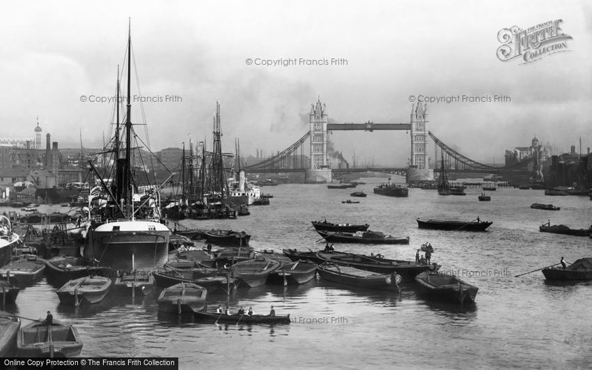 London, Tower Bridge and Pool of London 1896