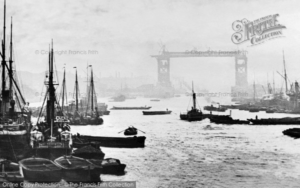 London, Tower Bridge Under Construction 1890