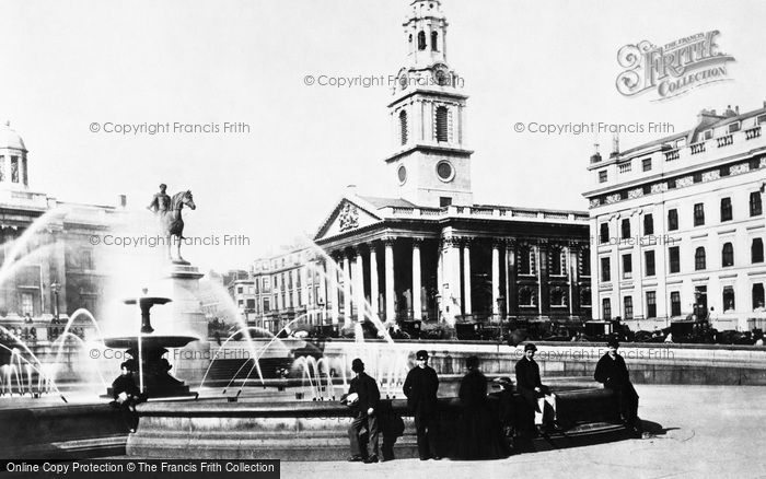 Photo of London, Trafalgar Square And St Martin In The Fields Church 1890