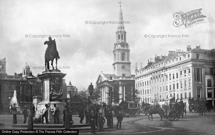 Photo of London, Trafalgar Square And St Martin's Church c.1890