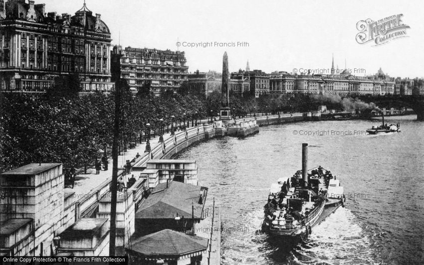 London, Victoria Embankment and Cleopatra's Needle 1890