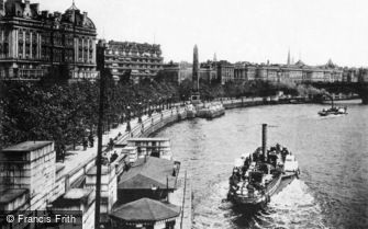 London, Victoria Embankment and Cleopatra's Needle 1890