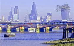 View From The Thames South Bank To Blackfriars Road And Rail Bridges 2015, London