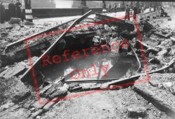 War Damaged Tram Tracks c.1940, London