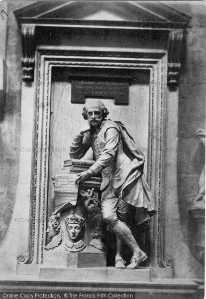 Photo of London, Westminster Abbey, Shakespeare's Memorial c.1890