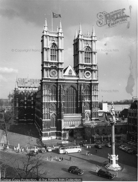 Photo of London, Westminster Abbey, West Front c.1955