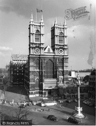 Westminster Abbey, West Front c.1955, London