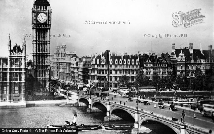 Photo of London, Westminster Bridge And Big Ben c.1949