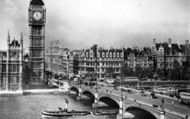 Westminster Bridge And Big Ben c.1949, London