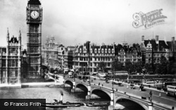 Westminster Bridge And Big Ben c.1949, London