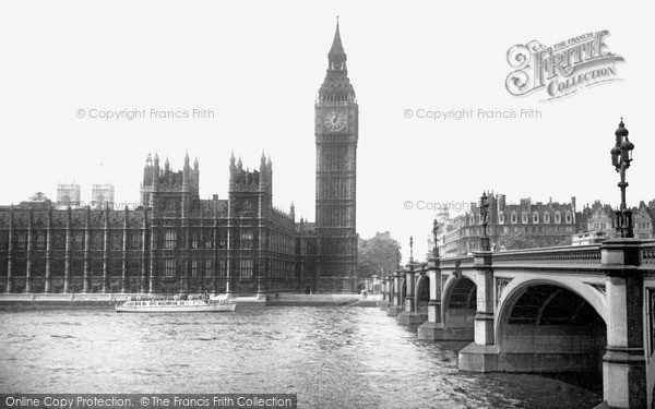 Photo of London, Westminster Bridge And Big Ben c.1950